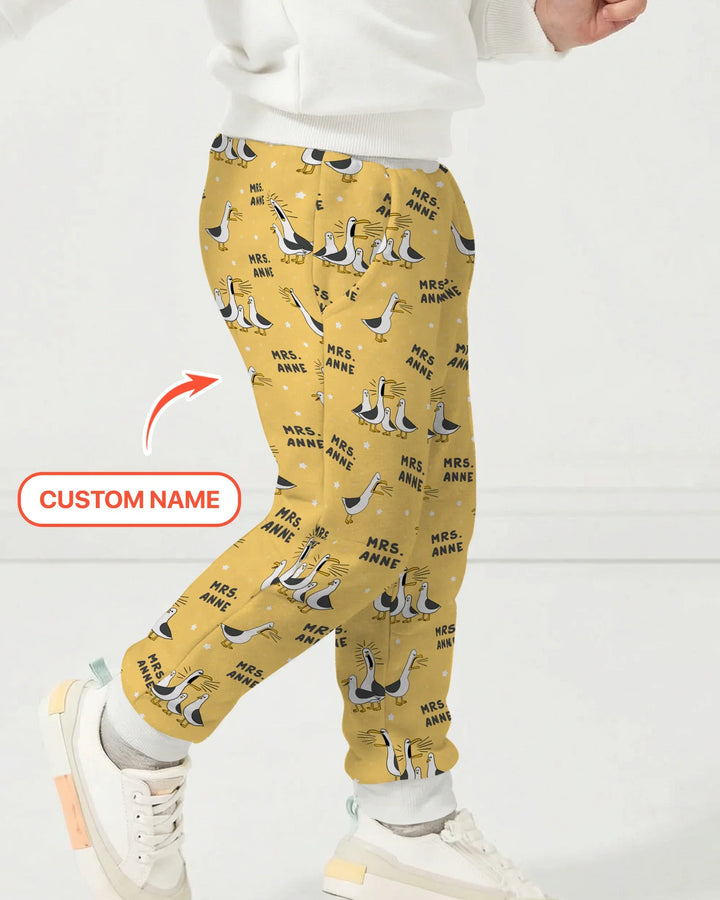Custom Funny Seagulls Teacher Bamboo Jogger