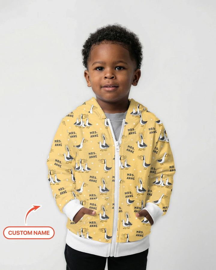 Custom Funny Seagulls Teacher Bamboo Zip Hoodie