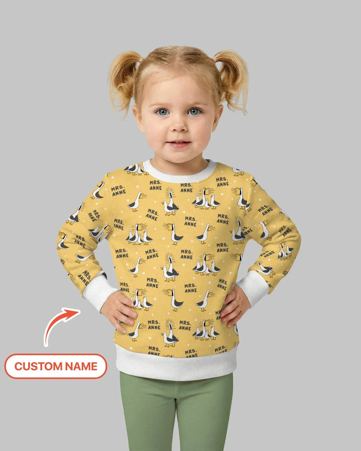 Personalisierter lustiger Möwen-Lehrer-Bambus-Rundhals-Sweatshirt