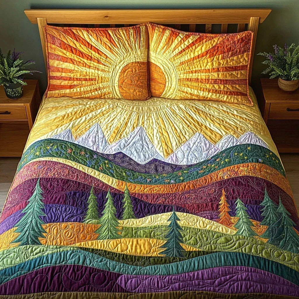 Yellow Meadow Bamboo Quilt Bedding Set
