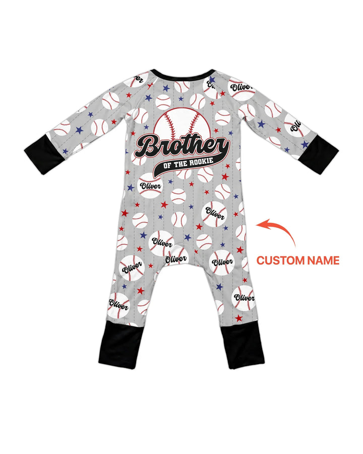Mameluco convertible de bambú a juego con el nombre personalizado de Rookie of The Year