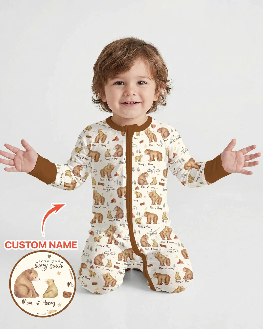 Love You Beary Much Mommy & Me Matching Bamboo Convertible Zippy