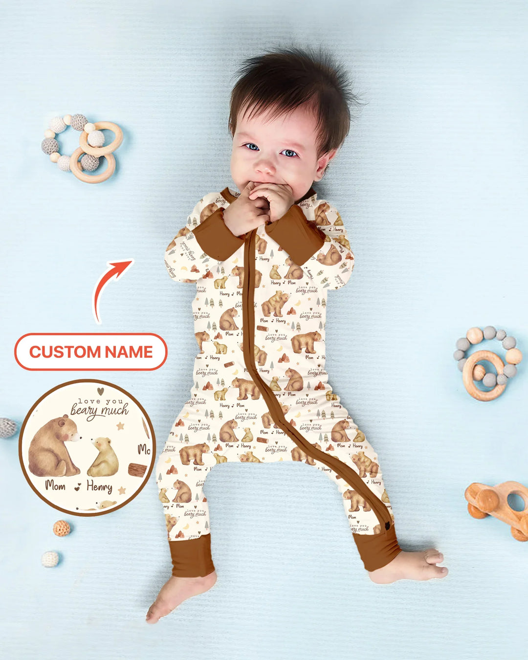 Love You Beary Much Mommy & Me Matching Bamboo Convertible Zippy