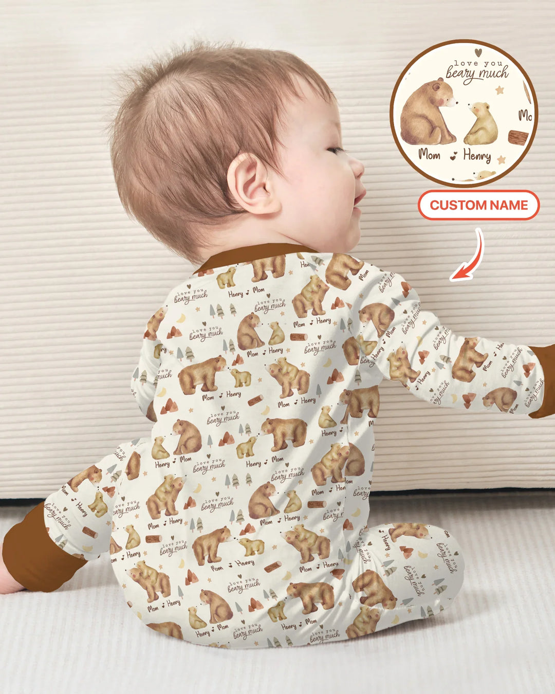 Love You Beary Much Mommy & Me Matching Bamboo Convertible Zippy