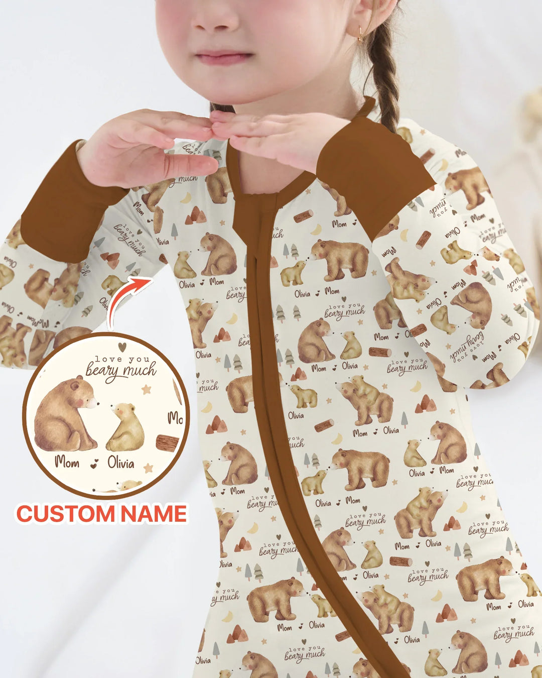 Love You Beary Much Mommy & Me Matching Bamboo Convertible Zippy