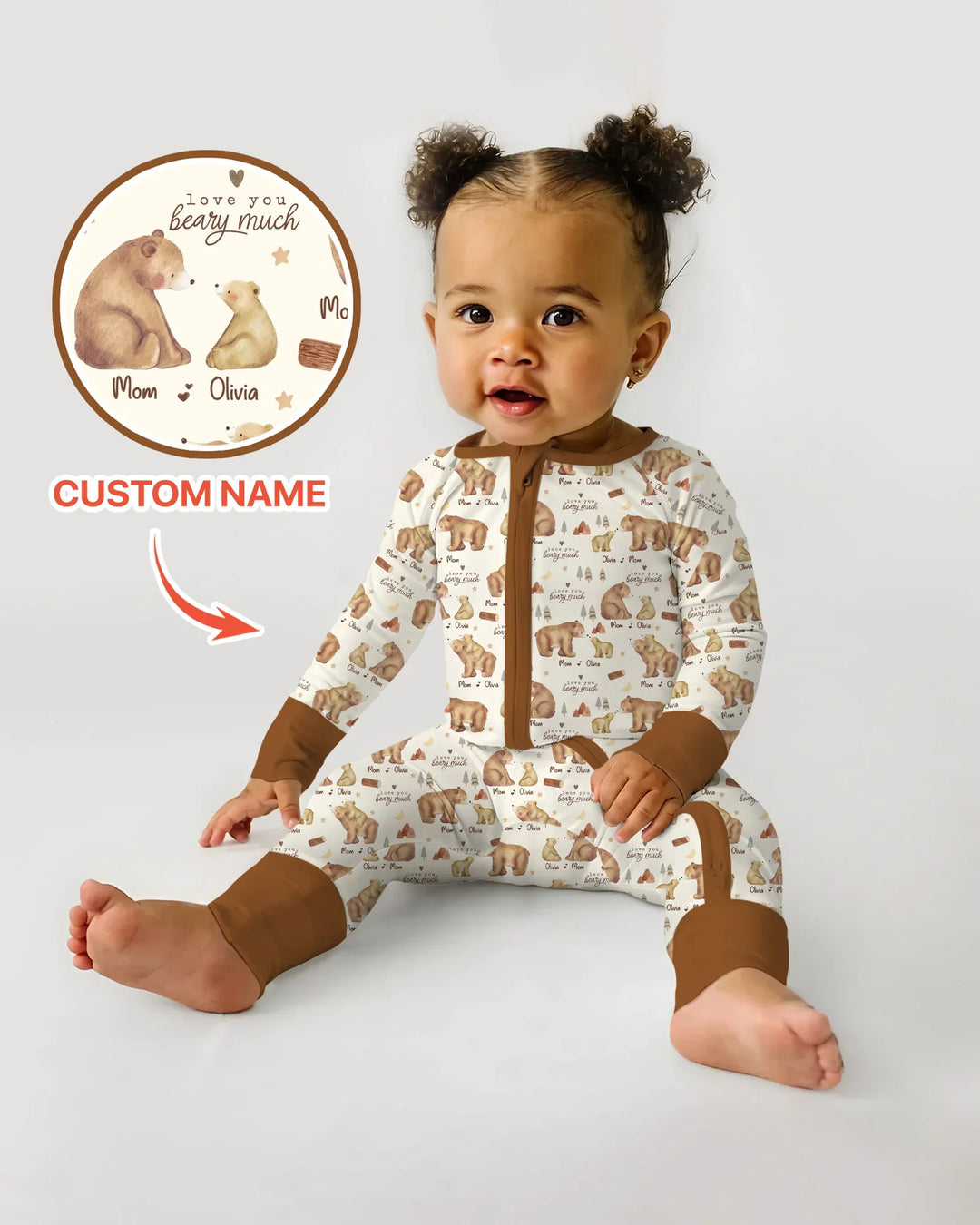 Love You Beary Much Mommy & Me Matching Bamboo Convertible Zippy