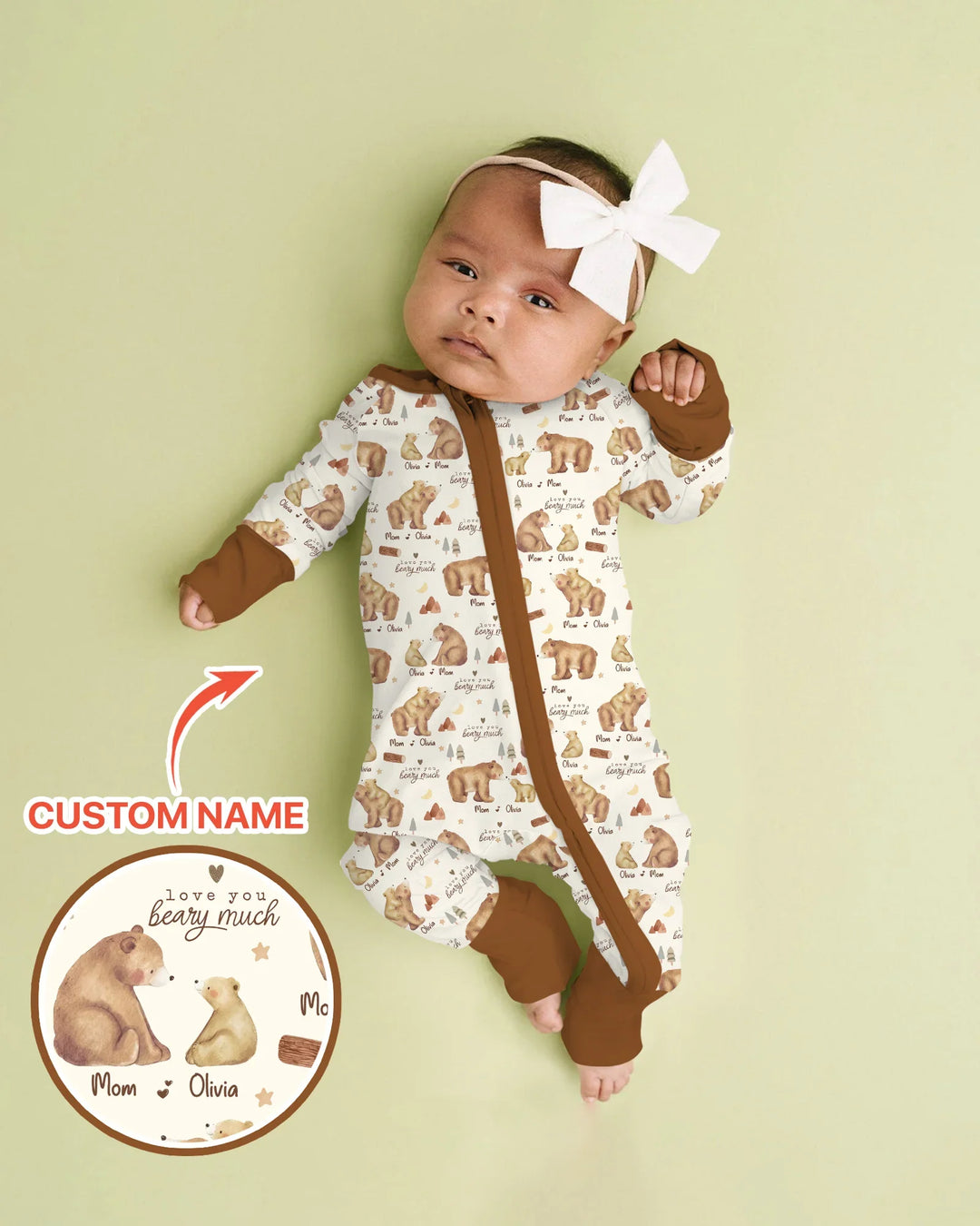 Love You Beary Much Mommy & Me Matching Bamboo Convertible Zippy