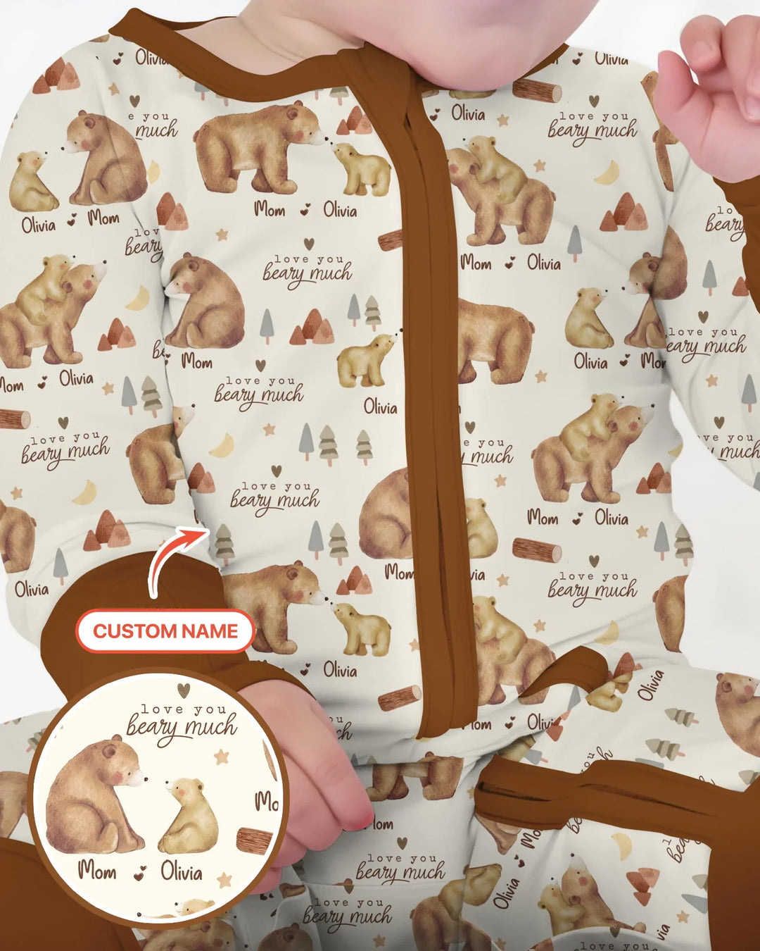 Love You Beary Much Mommy & Me Matching Bamboo Shorty Zippy