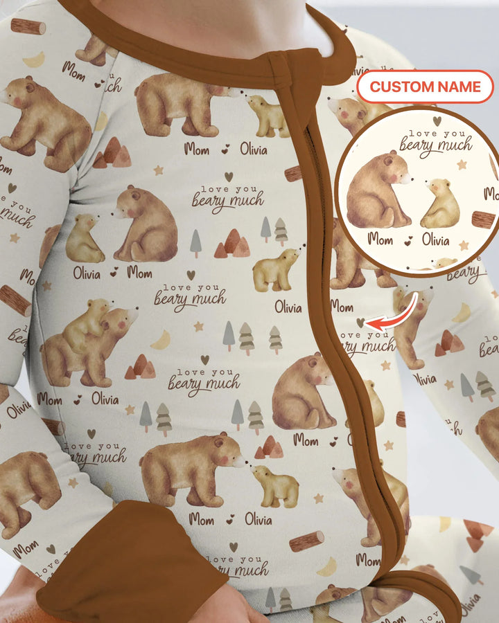 Love You Beary Much Mommy & Me Matching Bamboo Shorty Zippy