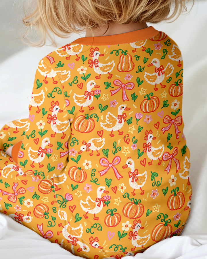 Cute Duck Pumpkin Fall Bamboo Convertible Zippy