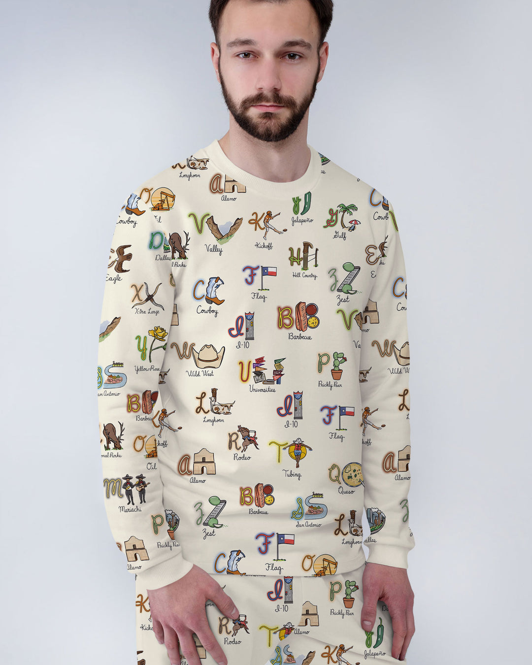 Texas Alphabet Bamboo Men's Pajama Set
