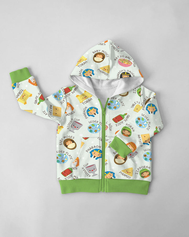 Cute Passover Characters Zip Hoodie