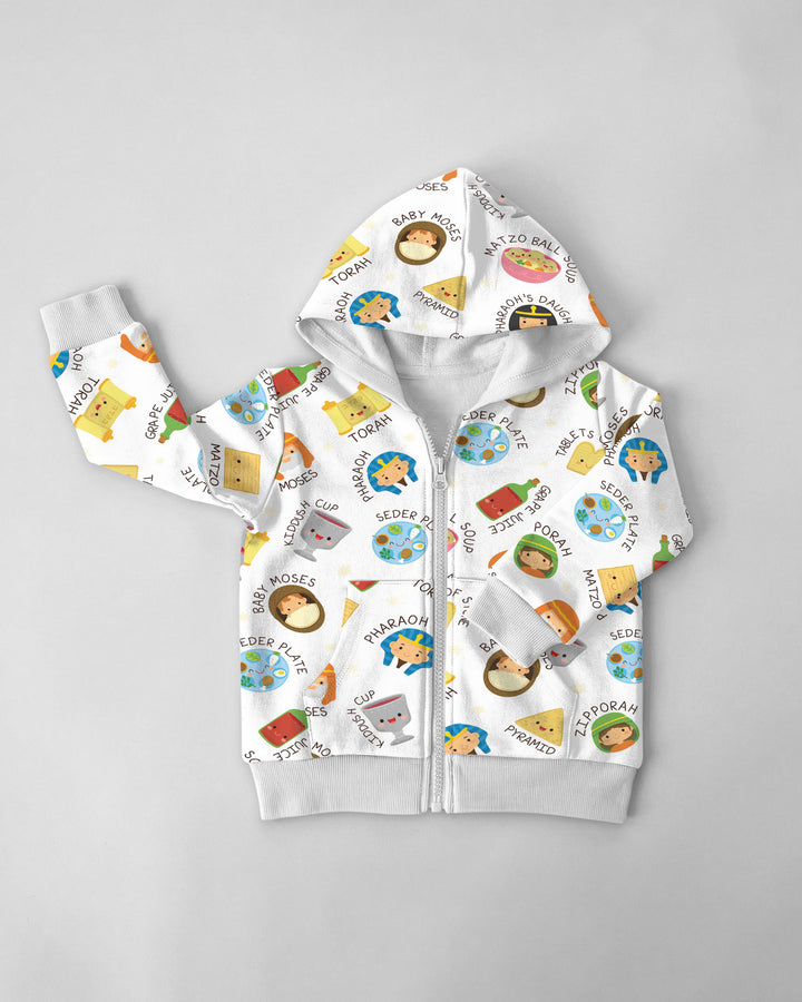 Cute Passover Characters Zip Hoodie