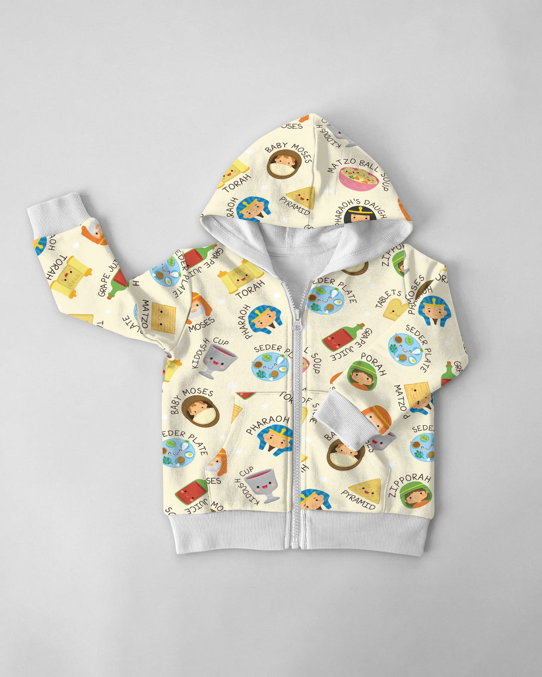Cute Passover Characters Zip Hoodie