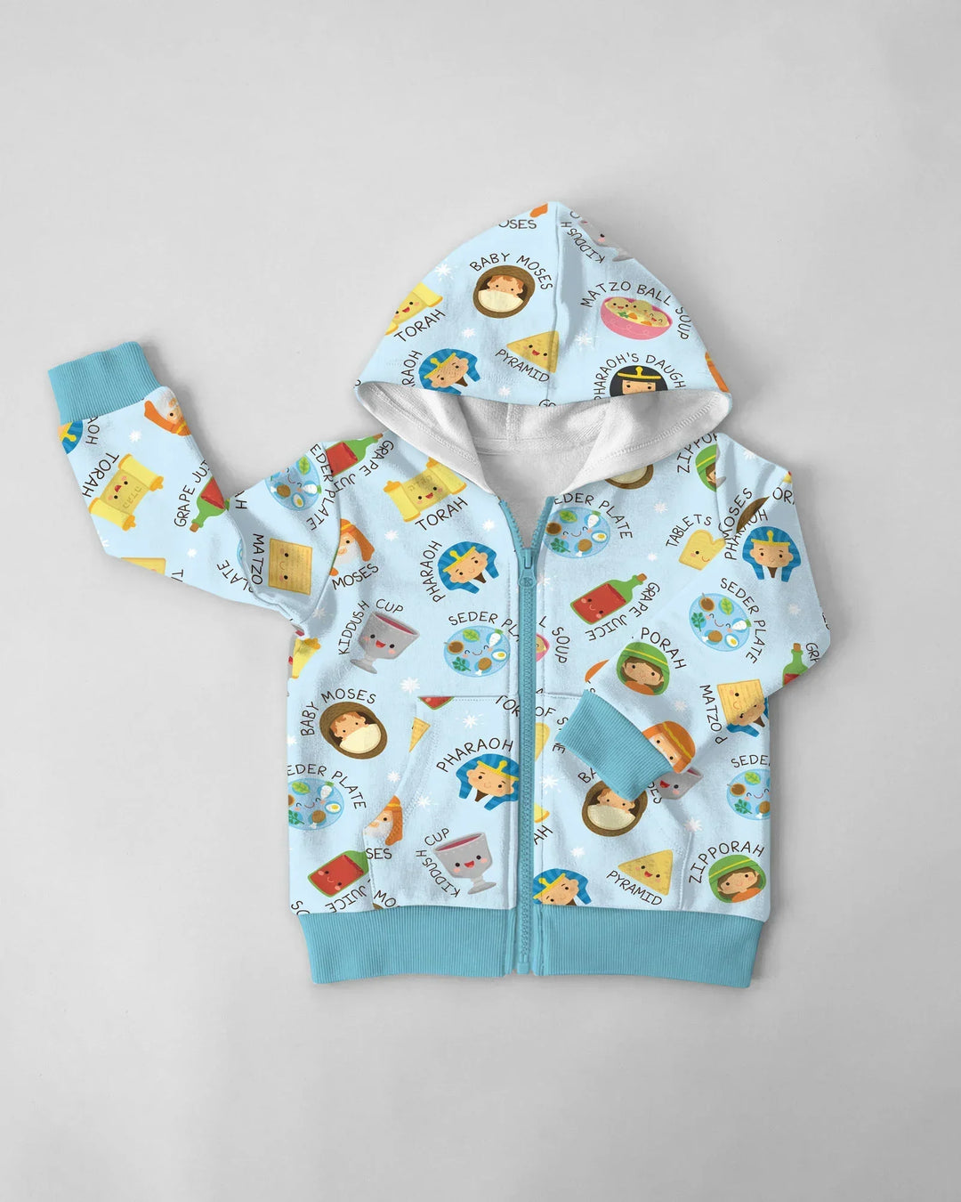 Cute Passover Characters Zip Hoodie