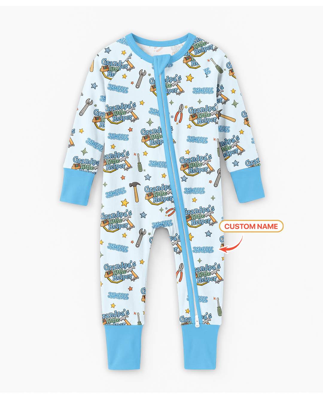 Personalized Grandpa’s Little Helper Bamboo Convertible Zippy