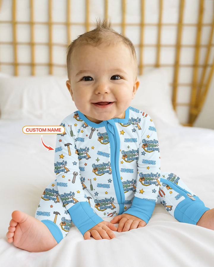 Personalized Grandpa’s Little Helper Bamboo Convertible Zippy