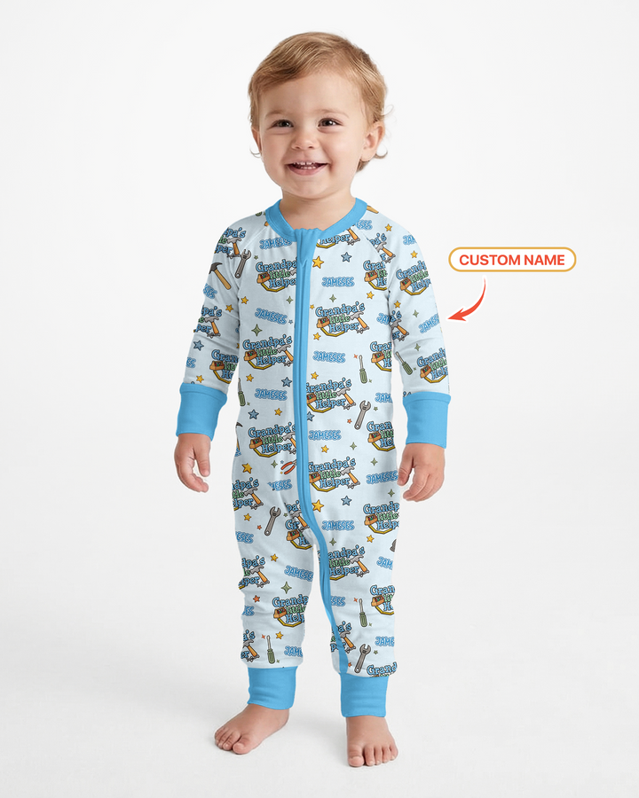 Personalized Grandpa’s Little Helper Bamboo Convertible Zippy