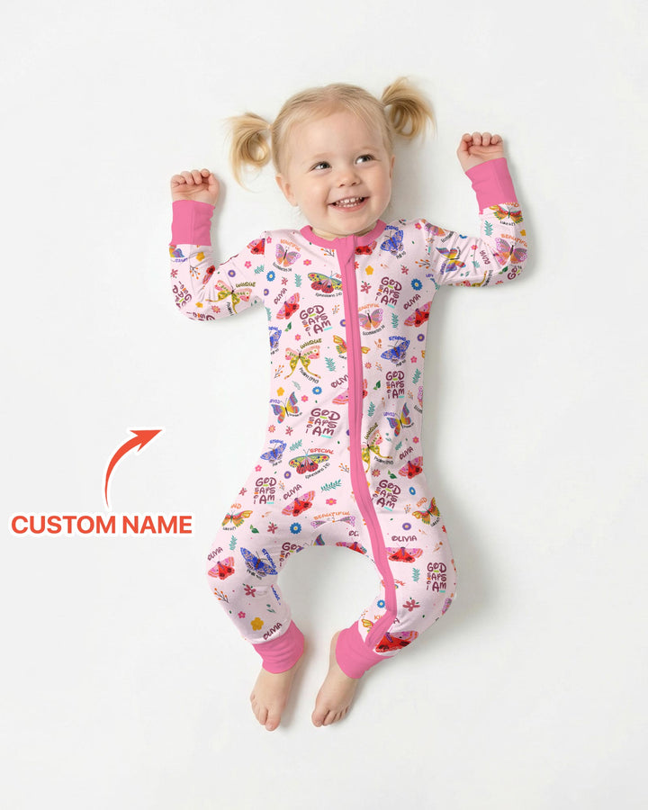 Custom Name God says I am Butterfly Convertible Zippy