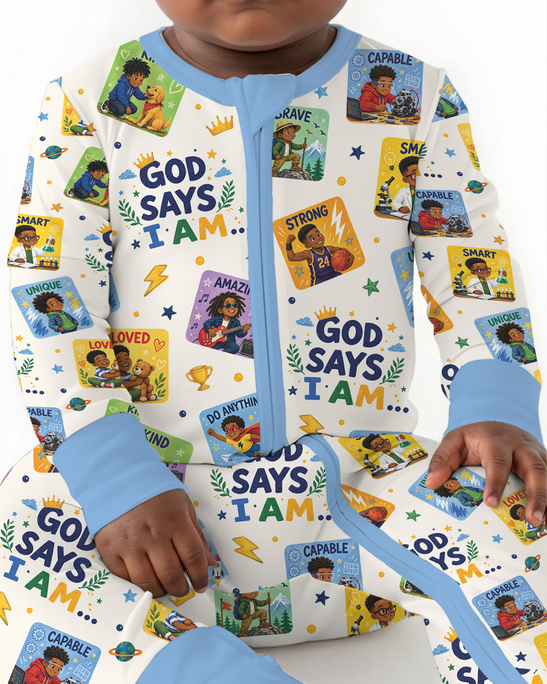 God Says I Am Black Boy Bamboo Convertible Zippy