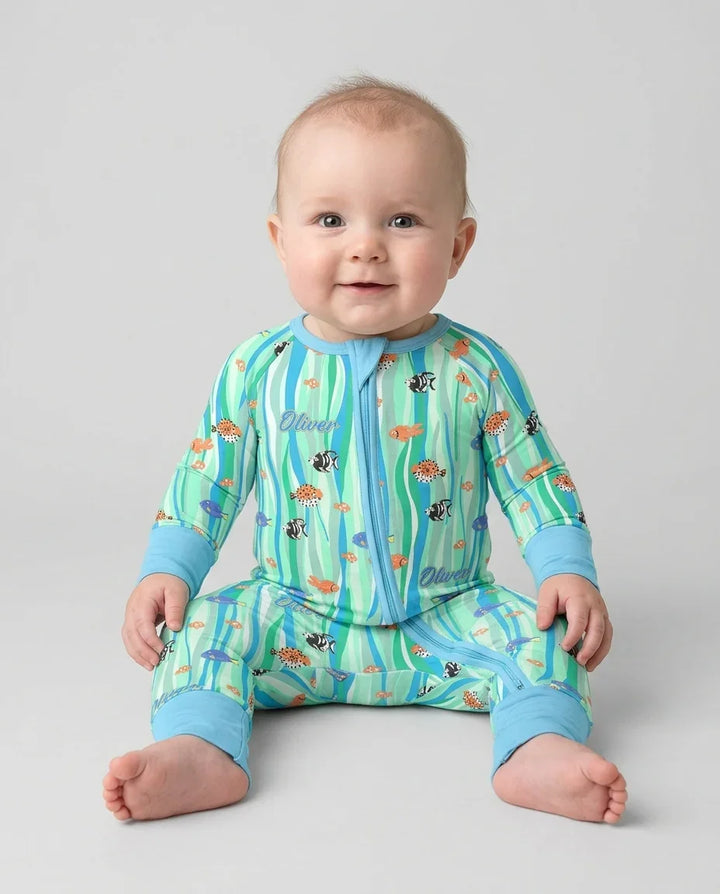 Custom Name Summer Beach Bamboo Convertible Zippy