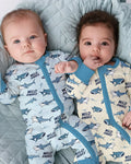 Mameluco convertible de bambú con cremallera "Wide Awake Matching Daddy & Me"