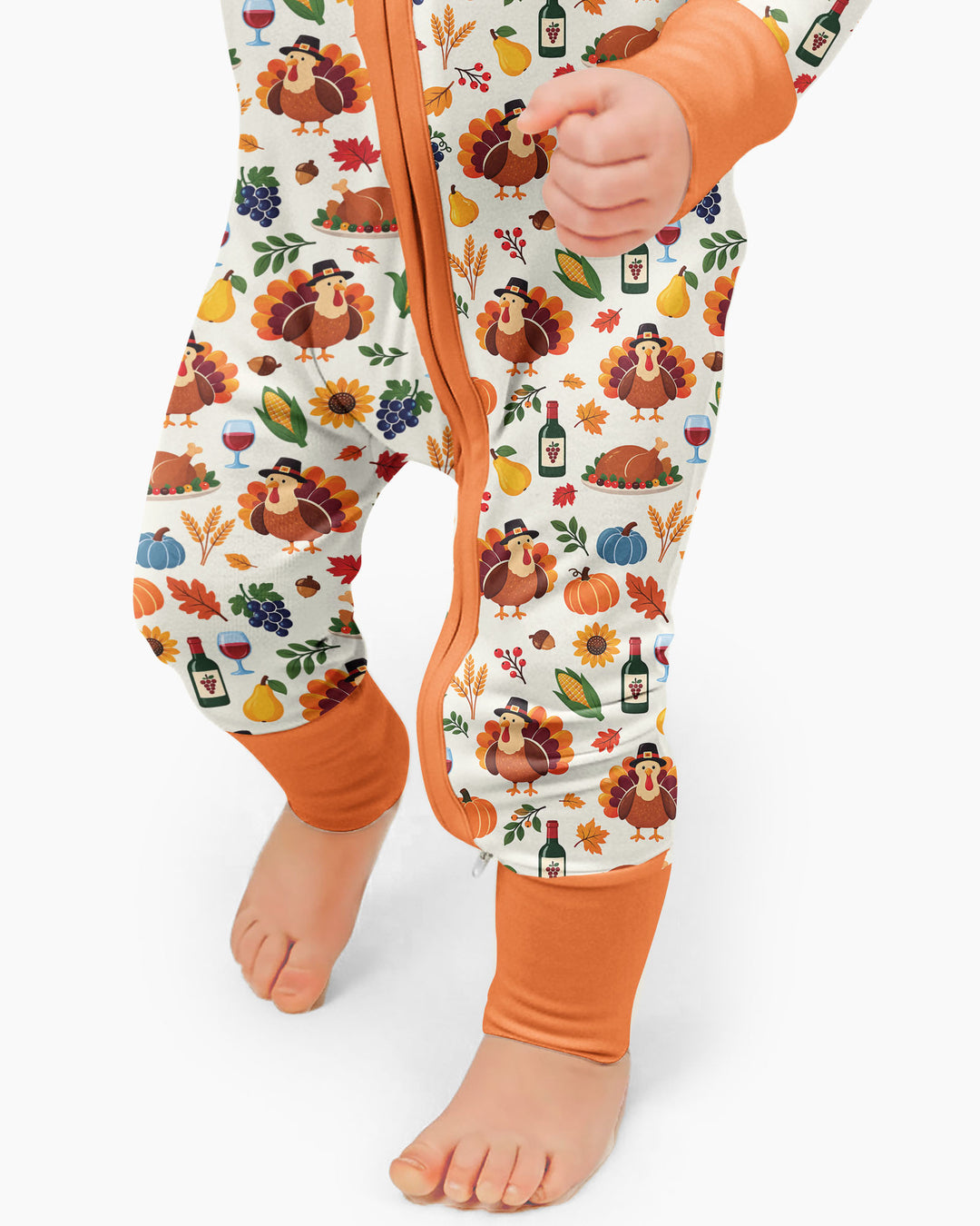 Thanksgiving Turkey Wine Harvest Bamboo Convertible Zippy