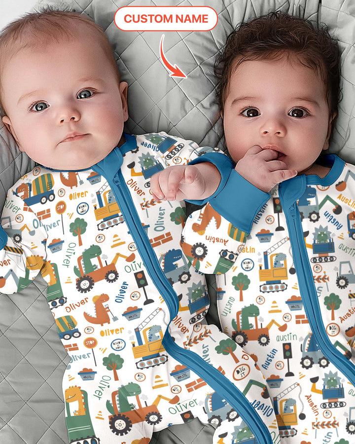 Custom Name Dino Diggers Convertible Zippy