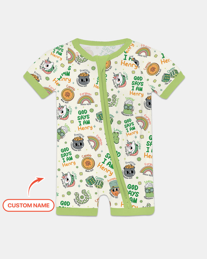 Personalized God Says I Am St. Patrick's Day Family Matching Shorty Zippy