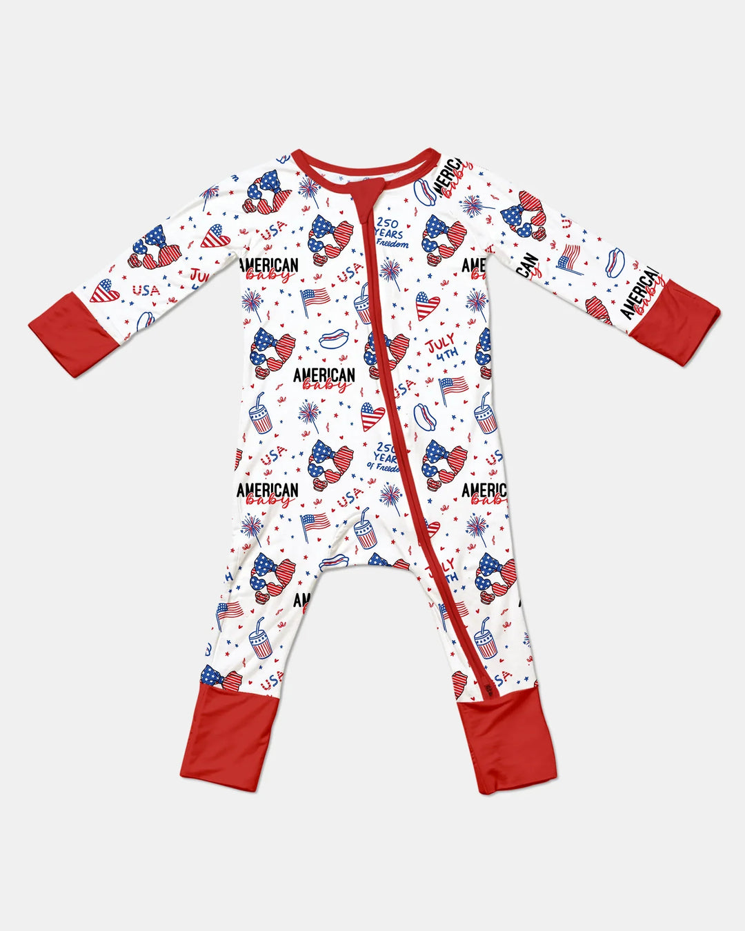 Doodle American Flag Glasses Family Matching Bamboo Convertible Zippy