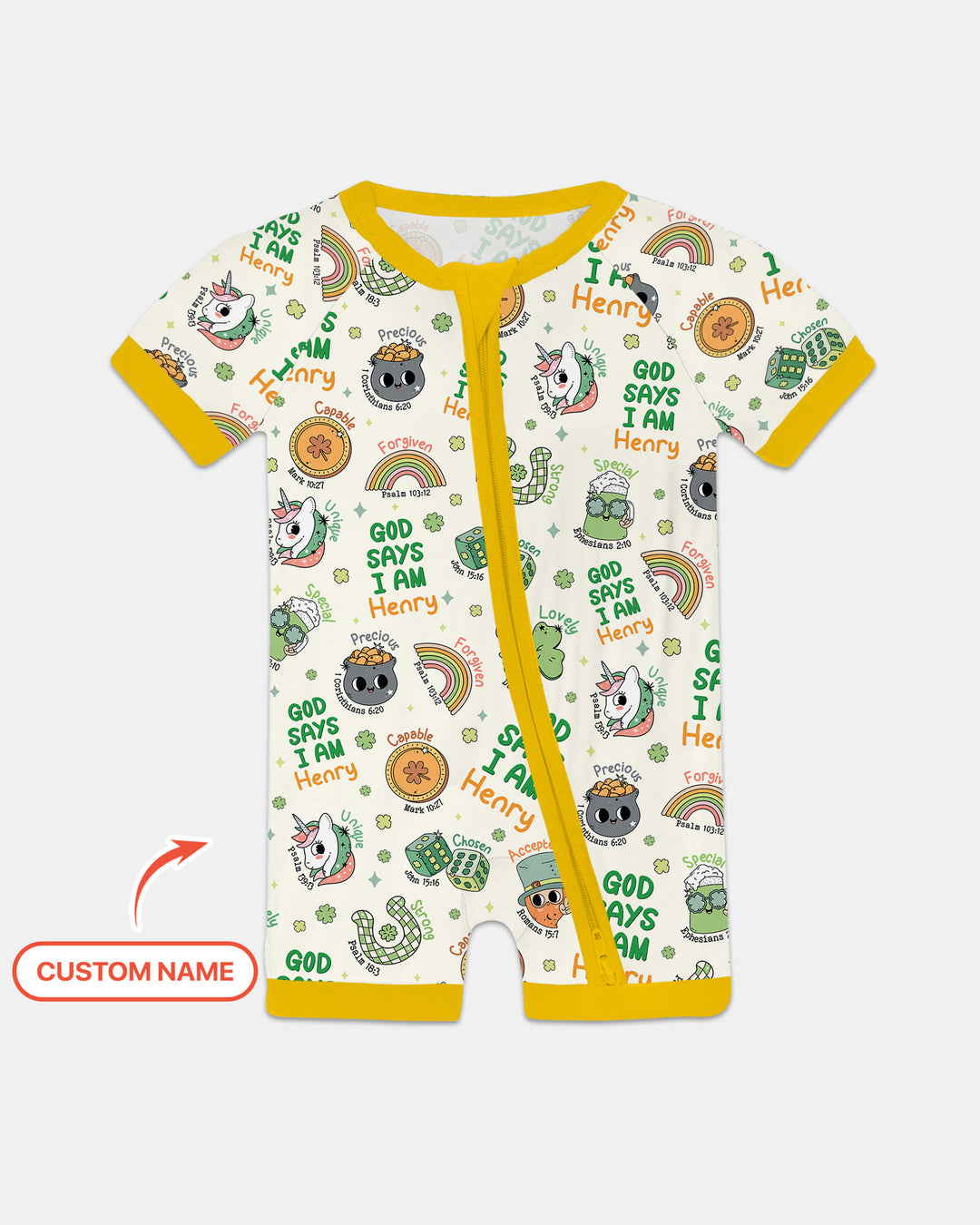 Personalized God Says I Am St. Patrick's Day Family Matching Shorty Zippy