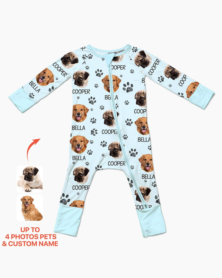 Custom Dog Photo With Paw Bamboo Convertible Zippy