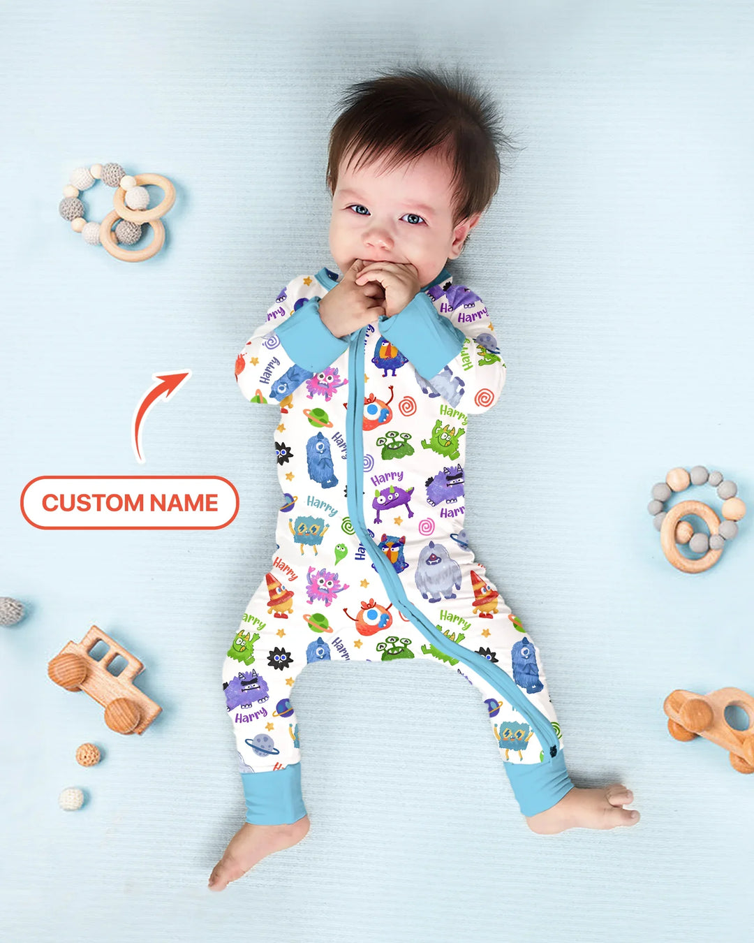 Monster Mash Crew Custom Name Bamboo Convertible Zippy