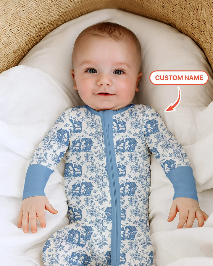 Custom Name Mama Bear Toile Convertible Zippy