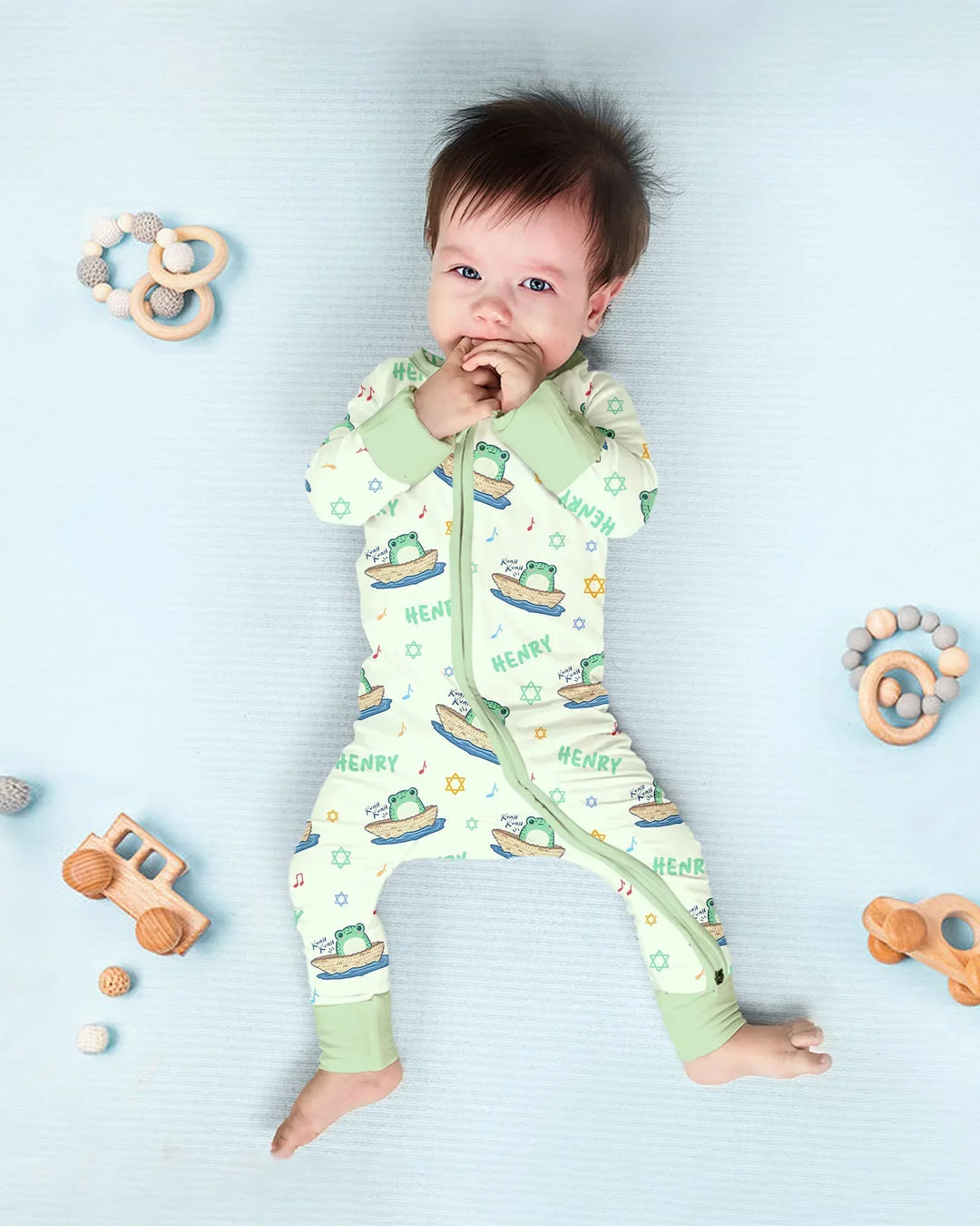 Frogs Here, Frogs There Passover Custom Name Convertible Zippy