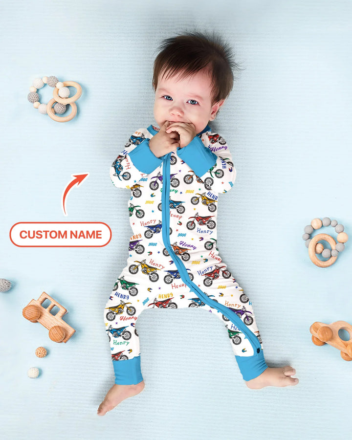 Dirt Track Dreamer Custom Name Daddy & Me Matching Bamboo Convertible Zippy