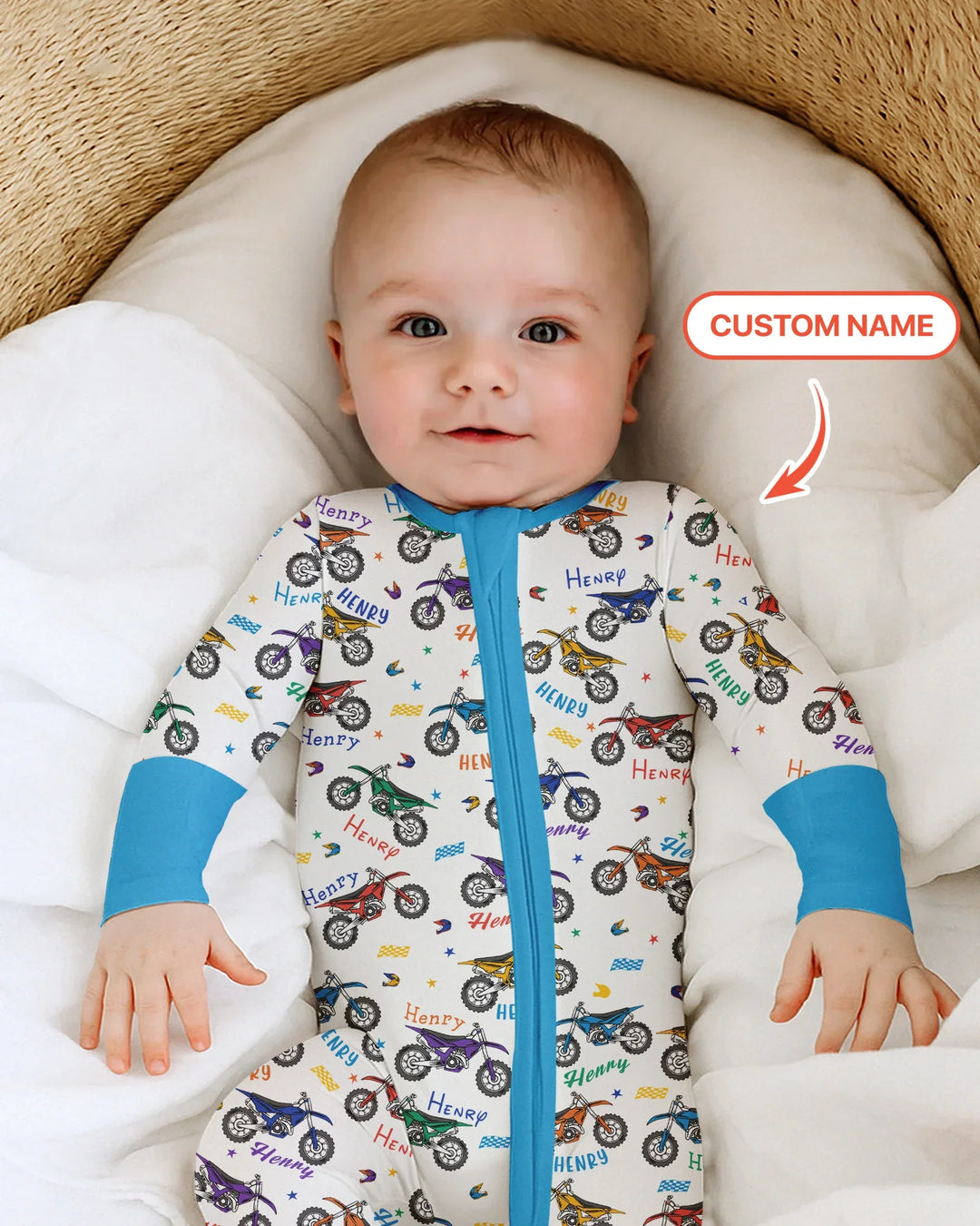 Dirt Track Dreamer Custom Name Daddy & Me Matching Bamboo Convertible Zippy