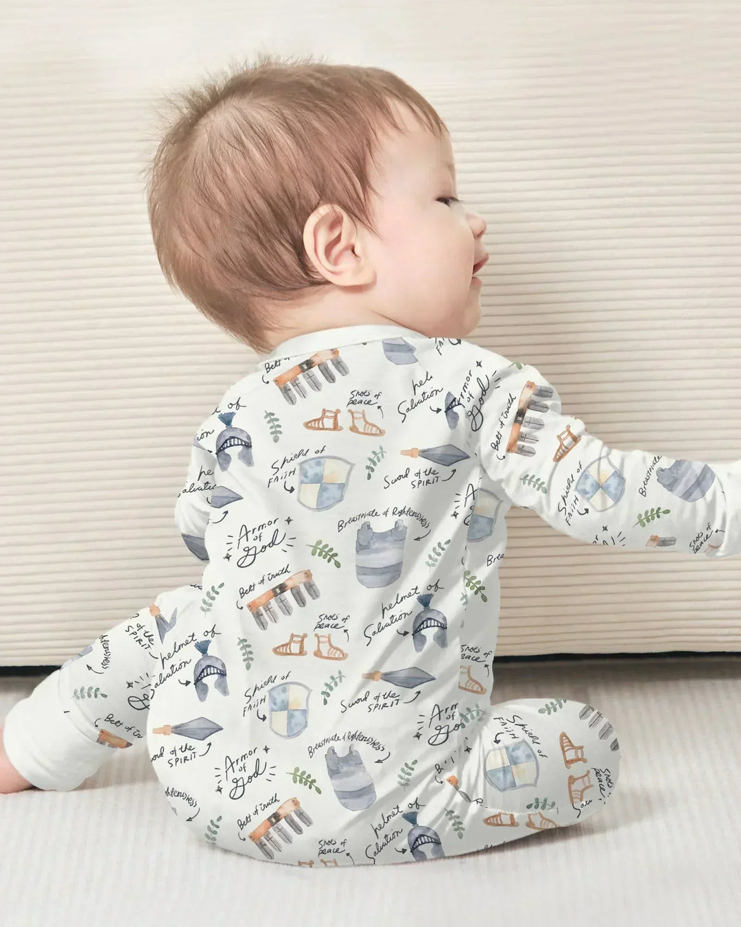 Gerippte Babykleidung mit individuellem Foto - Weich &amp; Skizzenhaft