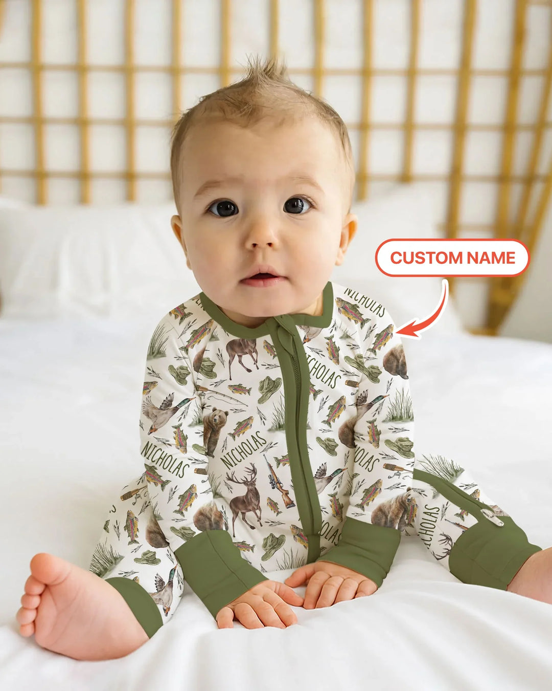 Custom Name Little Hunter Bamboo Convertible Zippy