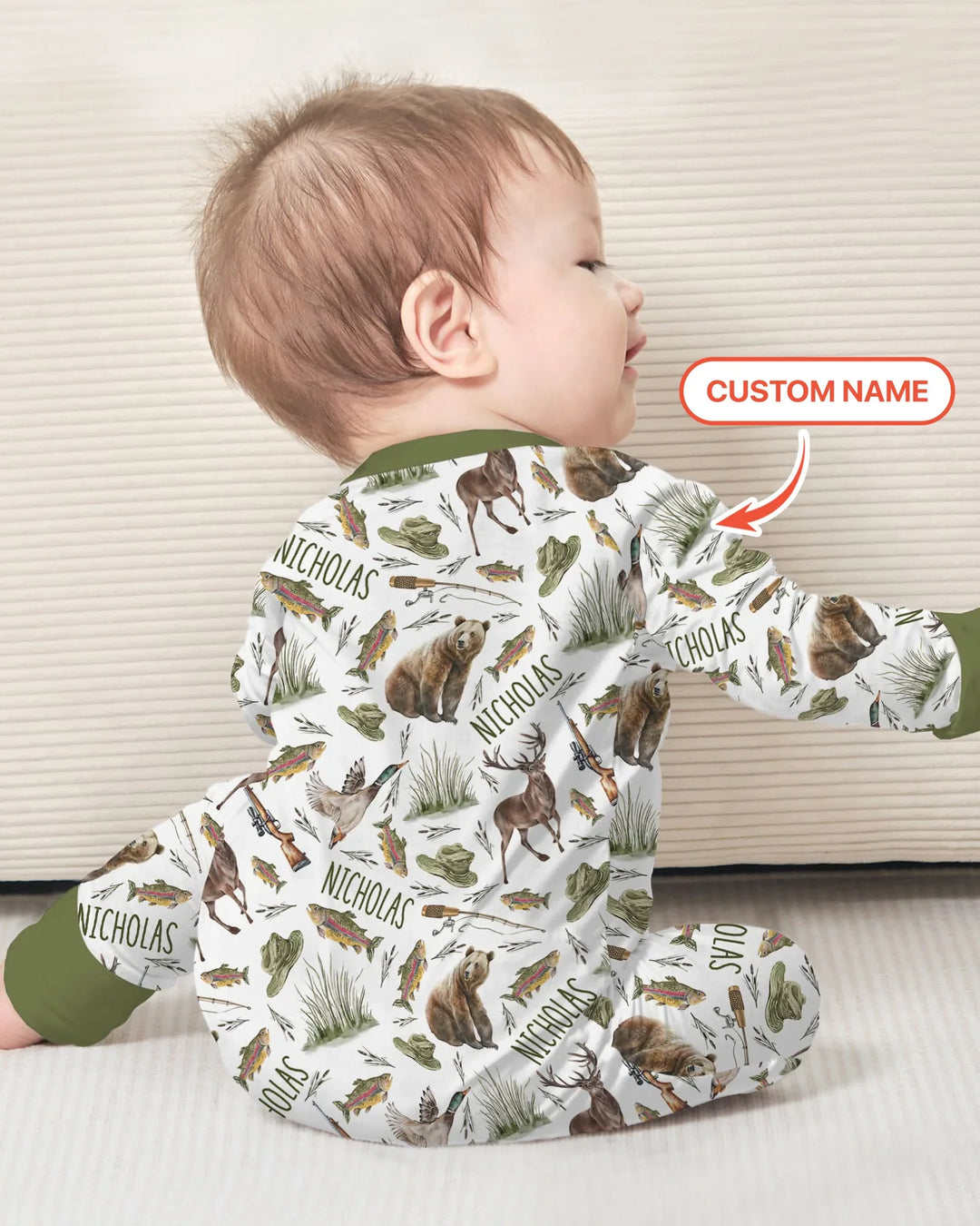 Custom Name Little Hunter Bamboo Convertible Zippy
