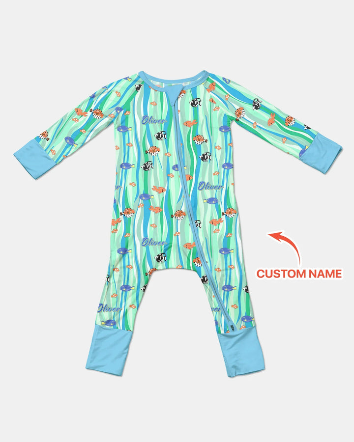 Custom Name Summer Beach Bamboo Convertible Zippy