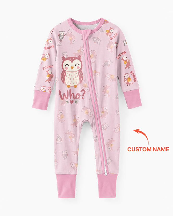 Custom Name Twin Owl Who's Who Bamboo Convertible Zippy