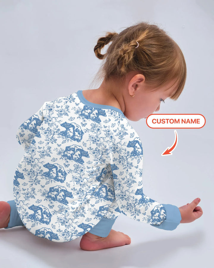 Custom Name Mama Bear Toile Convertible Zippy