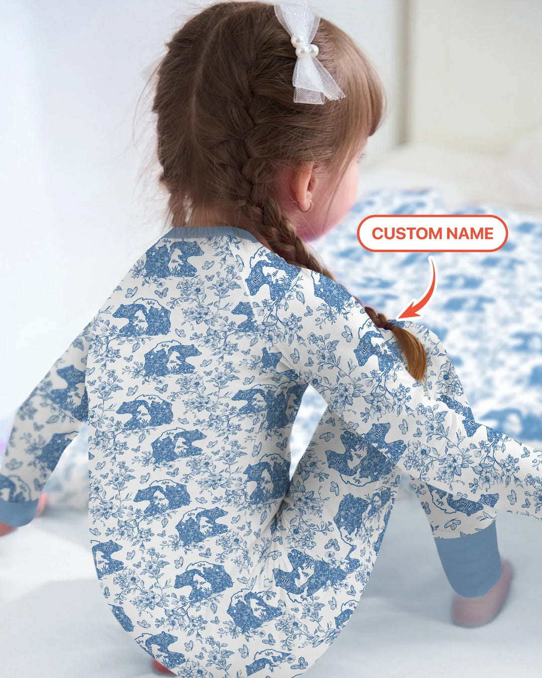 Custom Name Mama Bear Toile Convertible Zippy