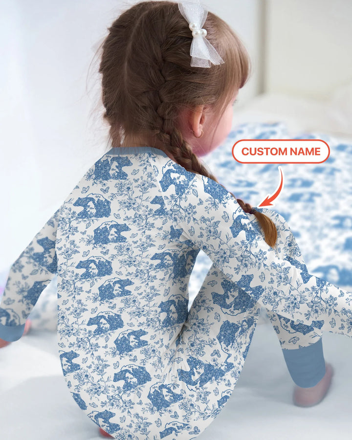 Custom Name Mama Bear Toile Convertible Zippy