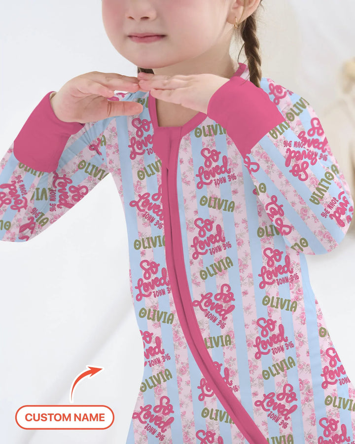 So Loved Custom Name Bamboo Convertible Zippy