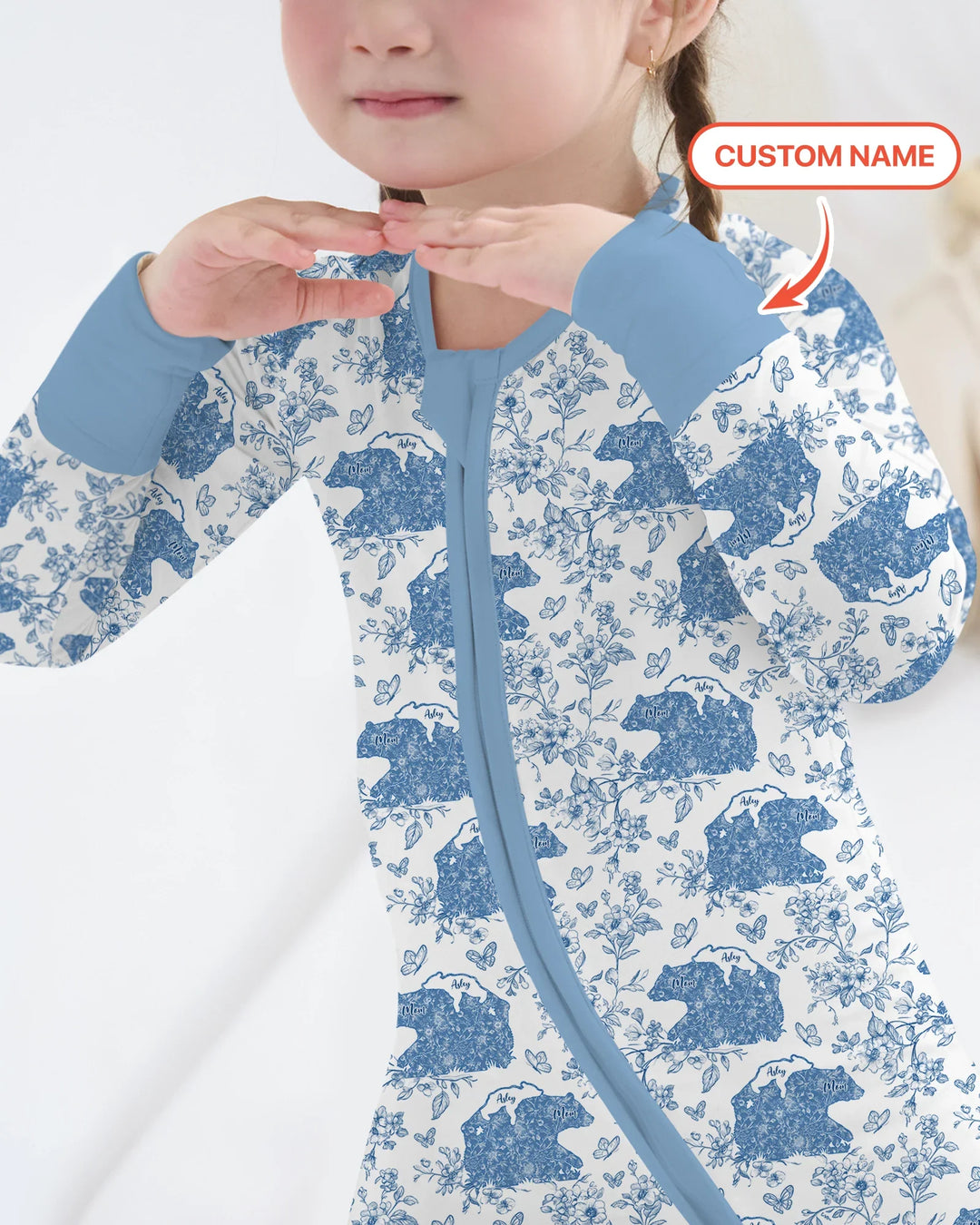 Custom Name Mama Bear Toile Convertible Zippy