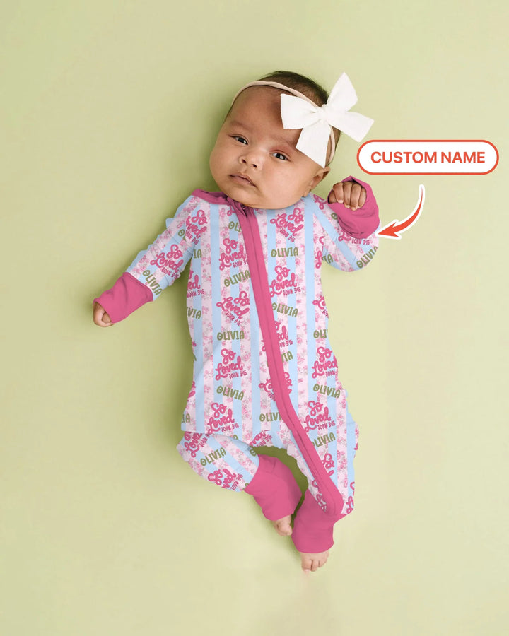 So Loved Custom Name Bamboo Convertible Zippy