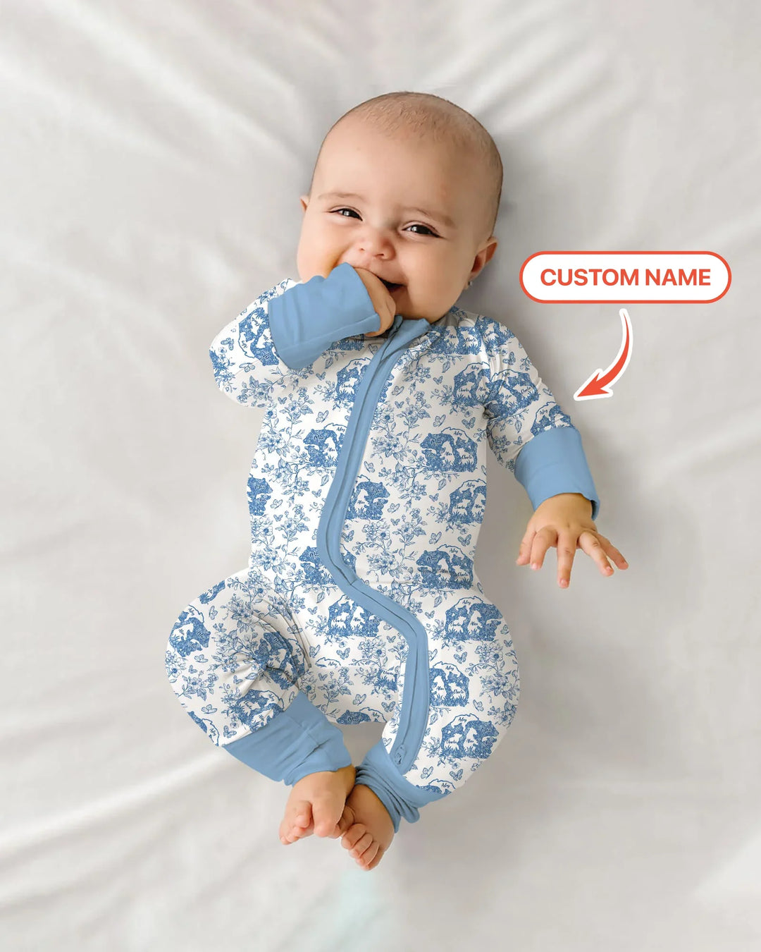 Custom Name Mama Bear Toile Convertible Zippy