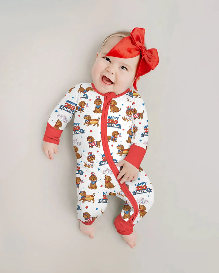 Red, White & Wiener Bamboo Convertible Zippy